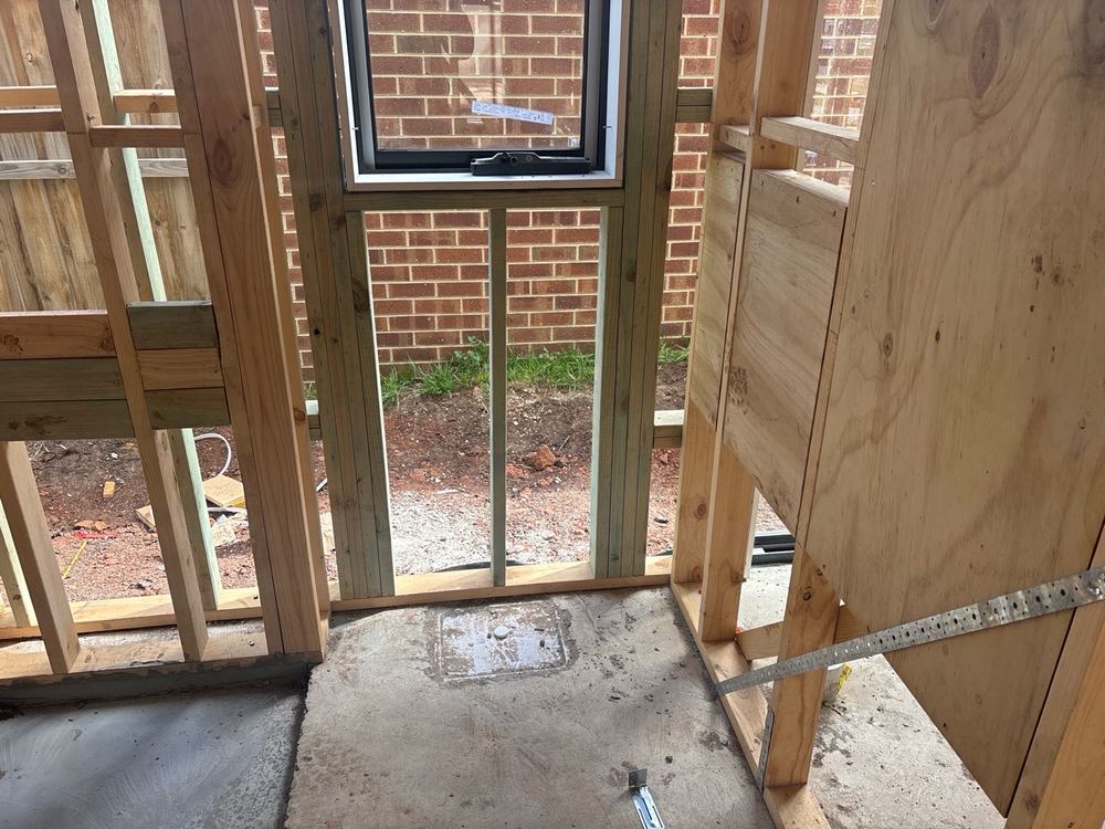 Toilet waste pipes still missing when the frame was inspected, Beveridge